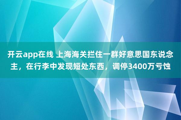 开云app在线 上海海关拦住一群好意思国东说念主，在行李中发现短处东西，调停3400万亏蚀